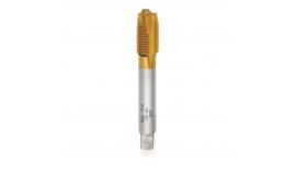 Macho-Maquina-Rosca-M10X1.25-Metrica-Fina--MF--Canal-Helicoidal-Haste-Passante--SFT--DIN-374-Aco-rapido-Com-Titanio-Kingtools-2105-2-M10X1.25-TIN-3554519